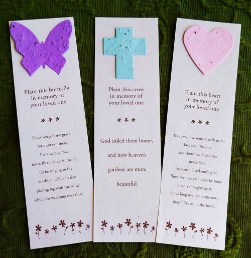 Plantable seed card bookmarks