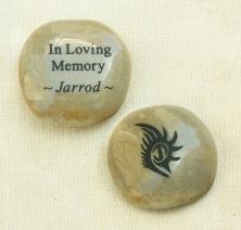 Front and back of custom stone